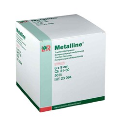 Metalline Curativo Aluminizado p/ Traqueostomia 8 x 9cm cx c/ 50